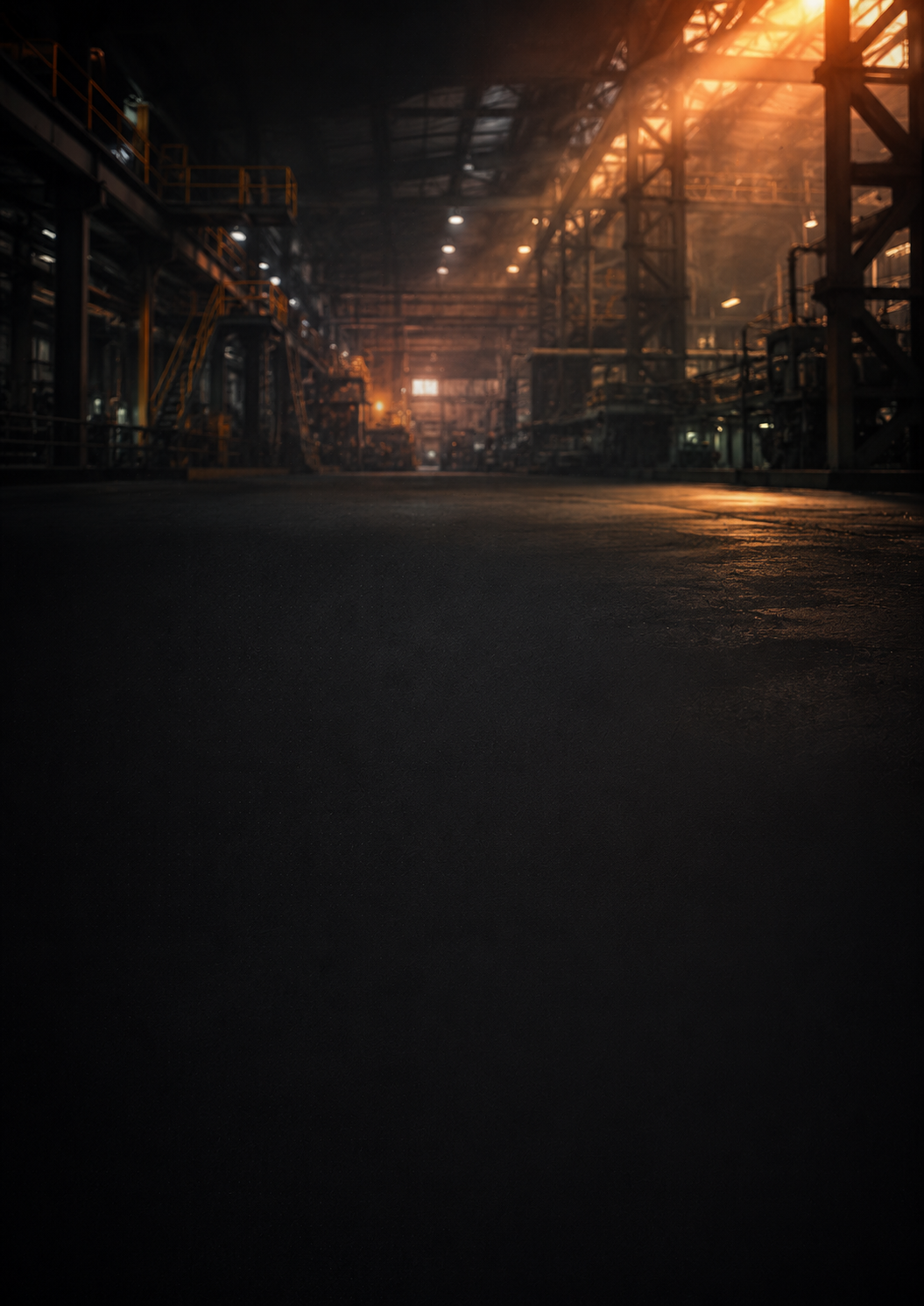 Ambiente industrial amplo, representando a operação e a estrutura de atendimento da MJ Suprimentos